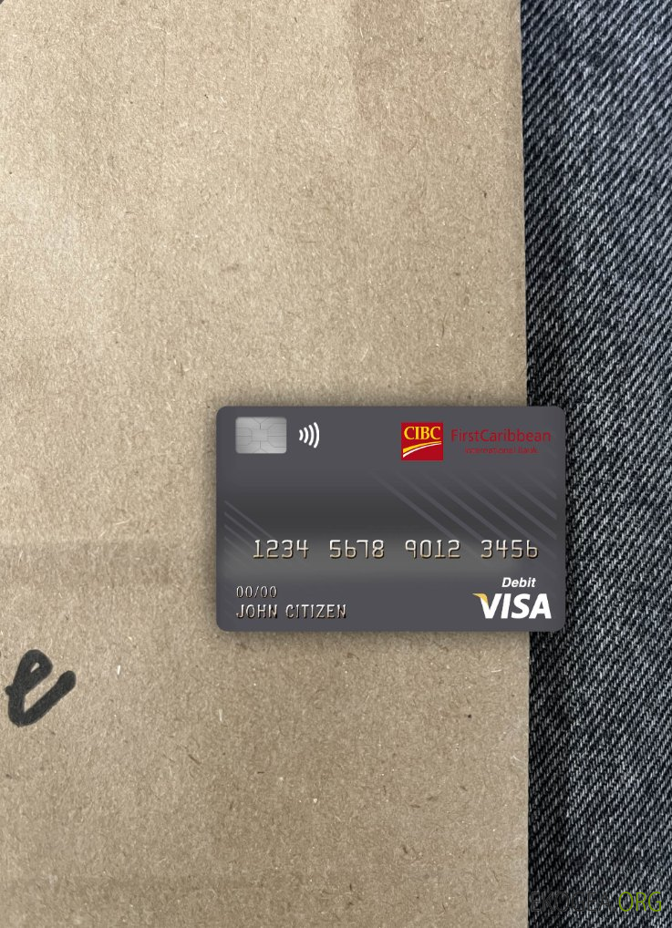 Dominique Cibc première banque internationale des Caraïbes carte de débit visa photolook ,